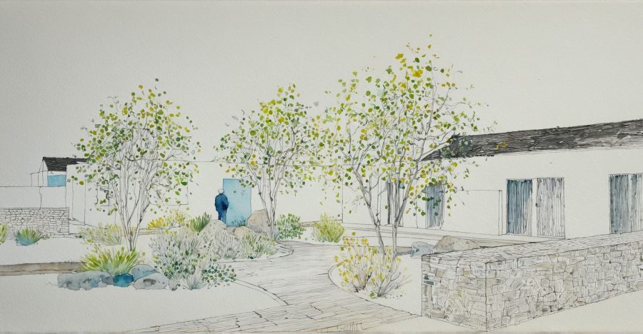 The concept design for a quiet retreat space in a farm