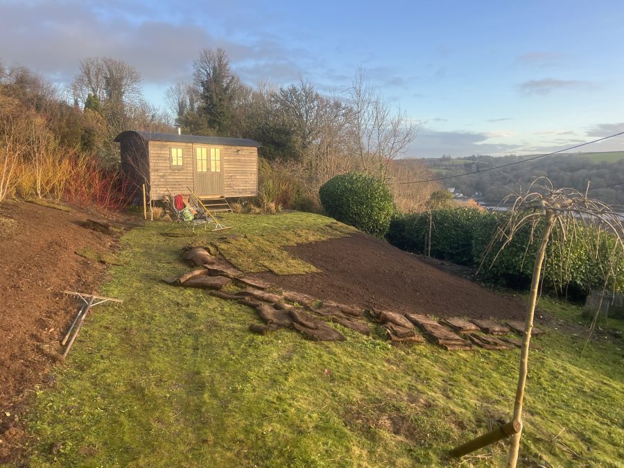 The wildflower meadow garden in Golant required no hardscaping to define seperate spaces. 